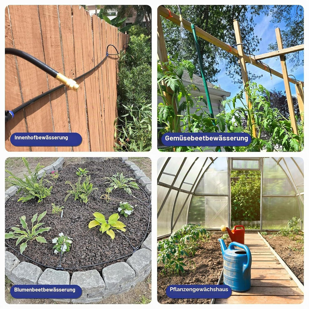 BewässerungsSystem Garten - Bewässerung Set mit 20m Bewässerungsschlauch und 20cm Verstellbare Bewäs
