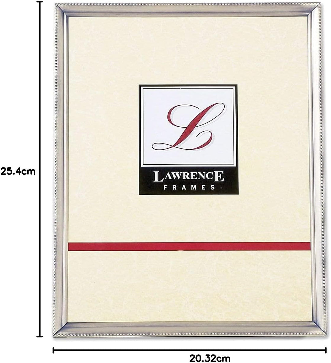 Lawrence Frames 11580 Bilderrahmen, Zinn, 20,3 x 25,4 cm, mit Perlenbordüre zinnfarben 8x10, zinnfar