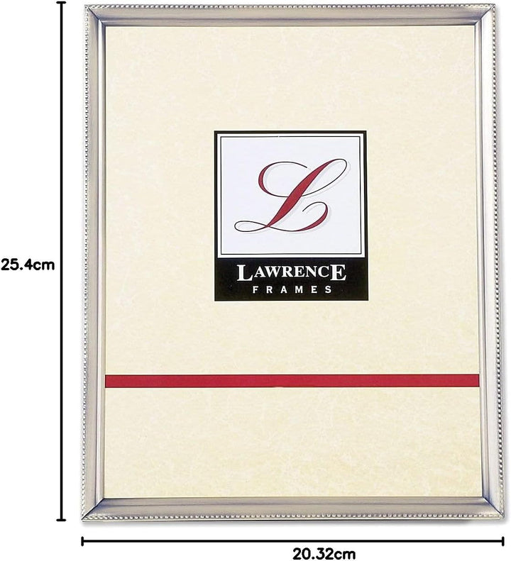 Lawrence Frames 11580 Bilderrahmen, Zinn, 20,3 x 25,4 cm, mit Perlenbordüre zinnfarben 8x10, zinnfar