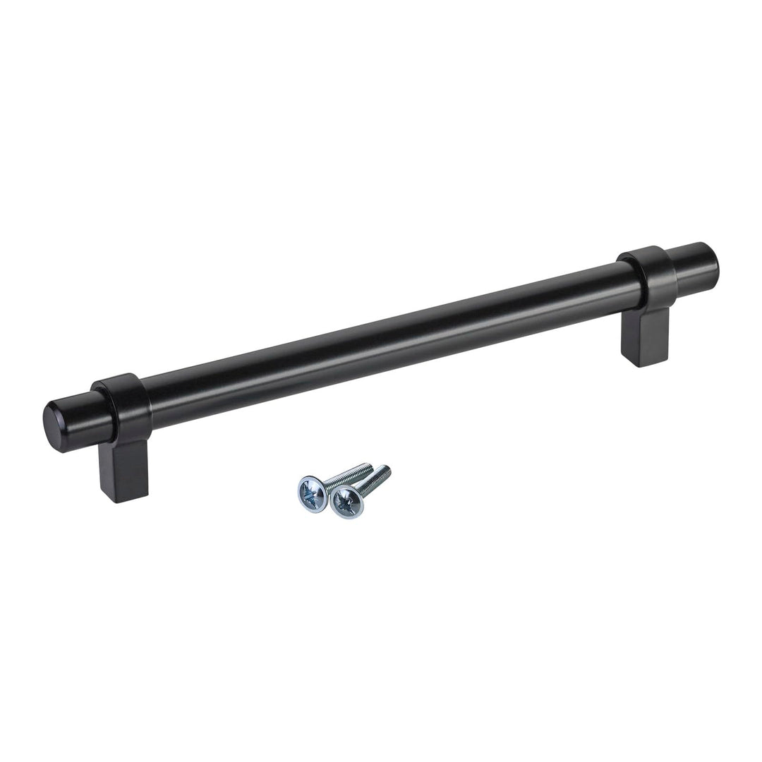 SOTECH 10er Set Möbelgriffe G20 Stahl schwarz matt lackiertStangengriffe Ø 14 mm Bohrlochabstand (BA