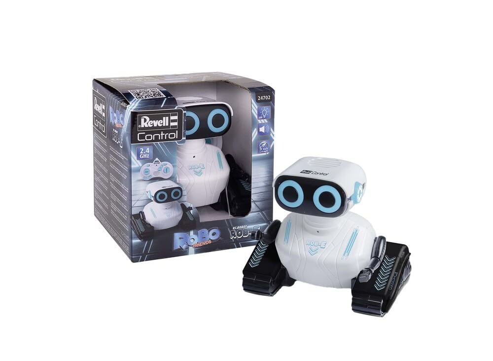 Revell RC, Rob-E Roboter, Interaktiver Roboter mit 2,4 GHz Fernsteuerung, Leuchtende Augen und Sound