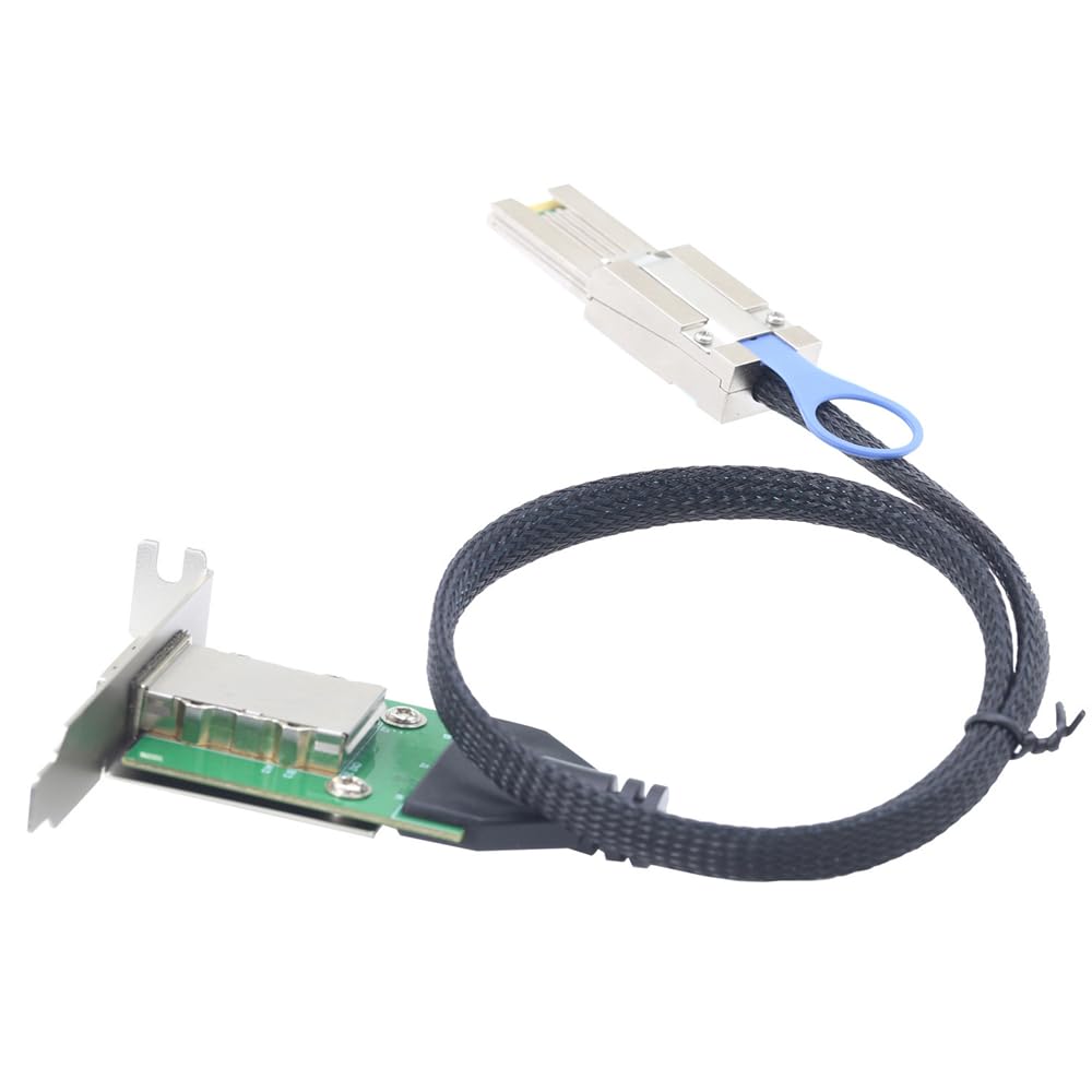 NFHK Externes Mini-SAS-Verlängerungskabel SFF-8088-Stecker auf SFF-8088-Buchse, PCBA mit Low-Profile