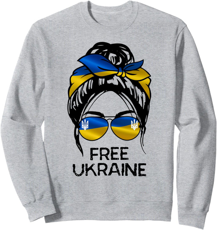 Ukrainische Flagge, Ukraine Pride Frauen Unordentlicher Dutt frei Ukraine Sweatshirt