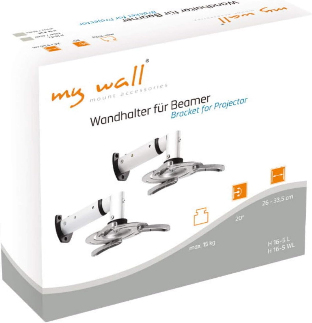 myWall H16-5WL Wandhalter für Beamer weiss
