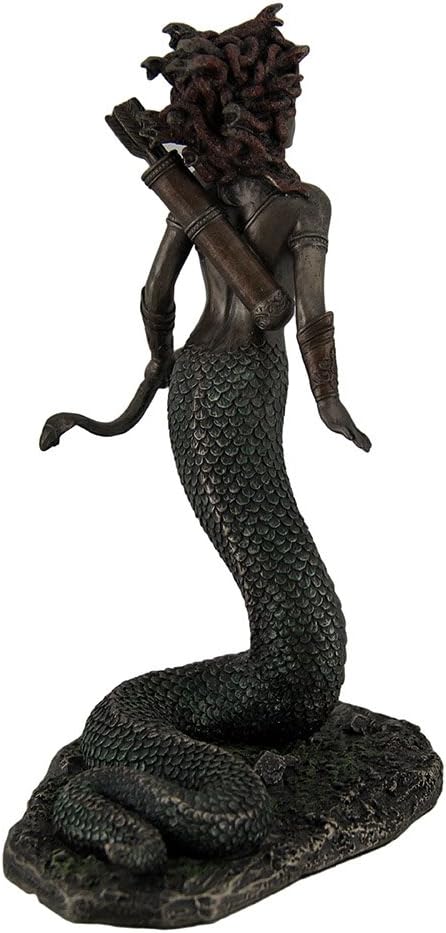 Medusa Griechisch Gorgone Schlange Monster hält Schleife sehr detaillierte Statue