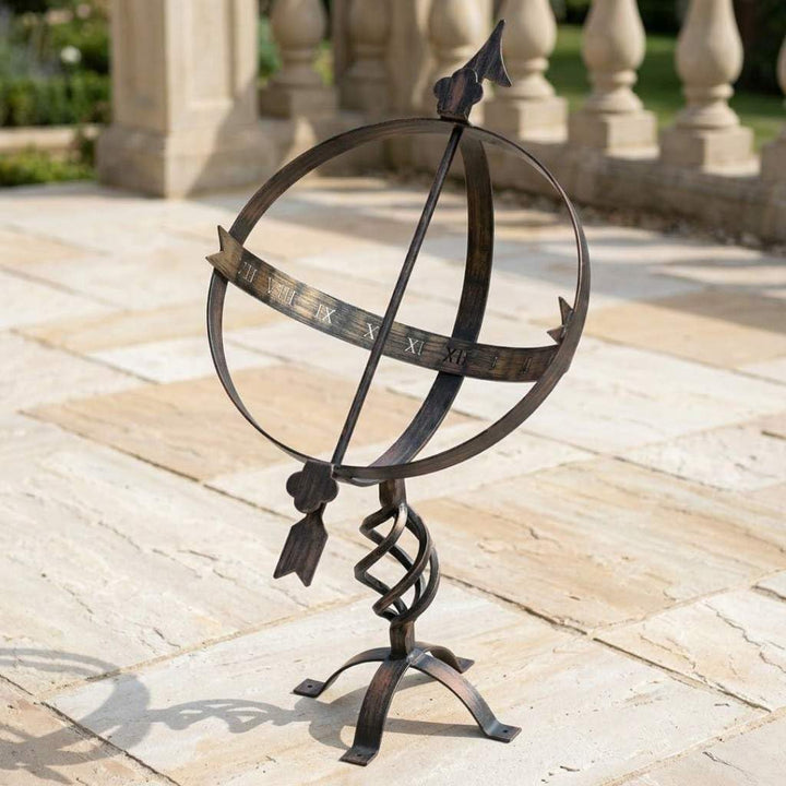 DanDiBo Sonnenuhr Garten Gross Metall Patina Schmiedeeisen Deko Wetterfest 70 cm Gartenuhr Uhr
