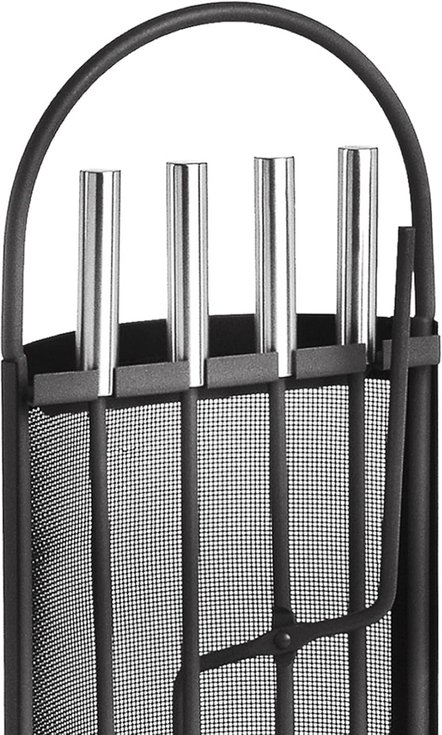 Lienbacher Kaminbesteck 844 - schwarz beschichtet mit Griffen aus Edelstahl B/H/T = 23/66/15 cm, Sch