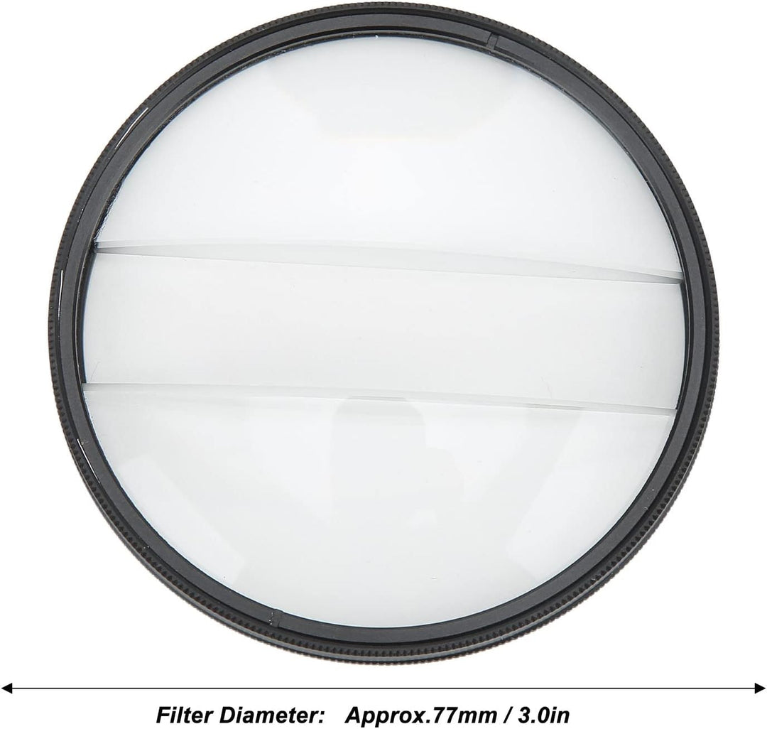 Kamera Spezialeffekt Filter Doppel Halbmondglas Split Diopter Kaleidoskop Prisma Objektiv 77mm Mount