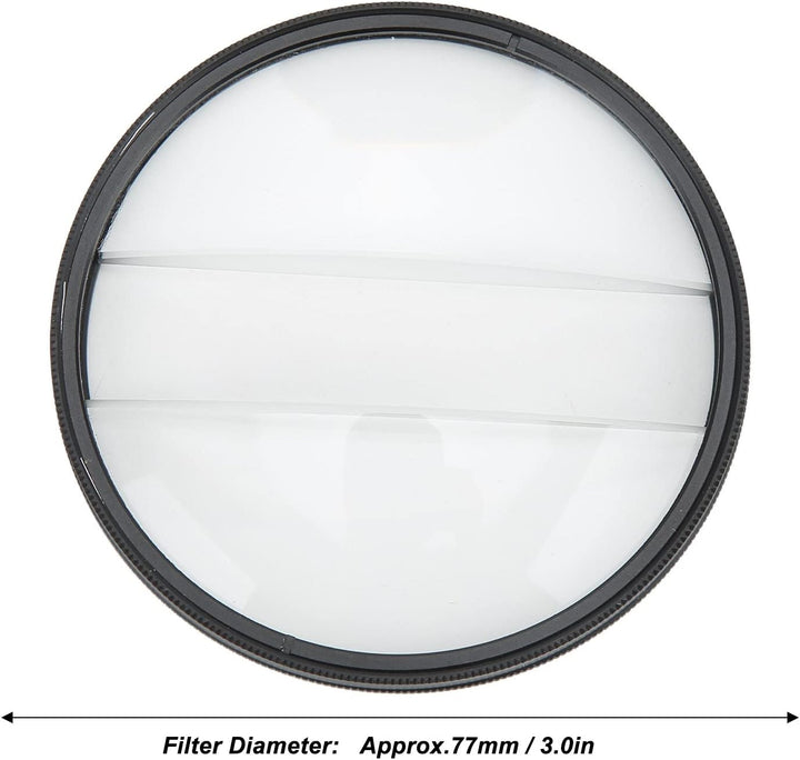 Kamera Spezialeffekt Filter Doppel Halbmondglas Split Diopter Kaleidoskop Prisma Objektiv 77mm Mount