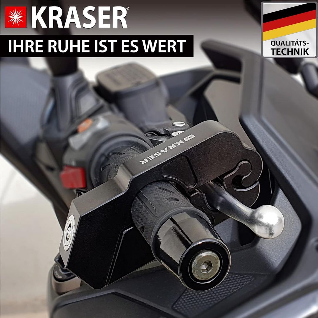 KRASER KR720B Motorrad Bremshebelschloss, Hochwertig Sicherheitsschloss, CNC, Motorradschloss Vespa