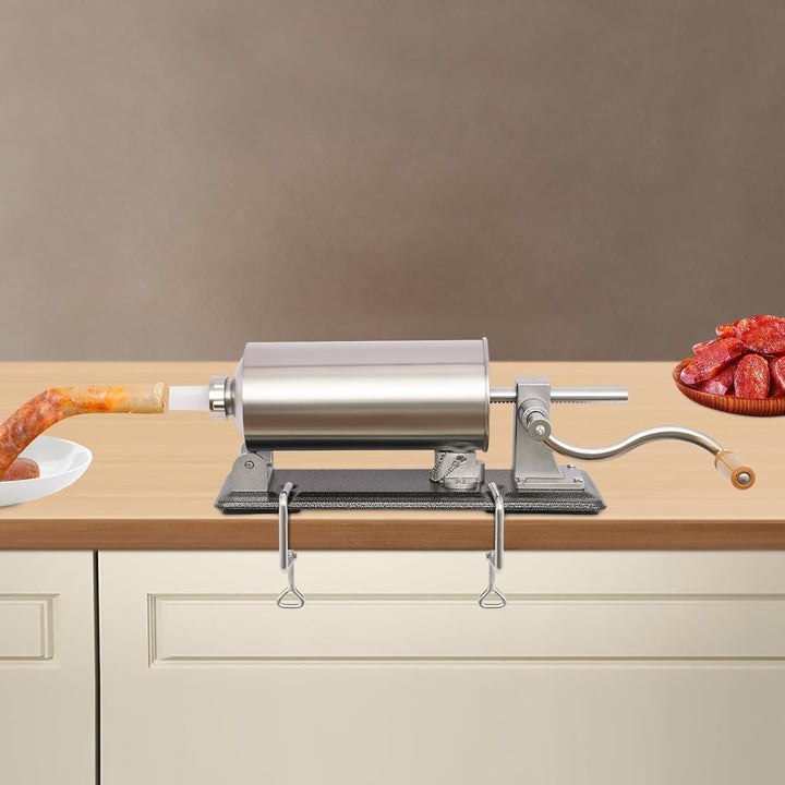 4L Wurstfüller aus Edelstahl – Manuelle Wurstfüllmaschine mit Tischklemme, Wurstpresse für Küche &amp; R