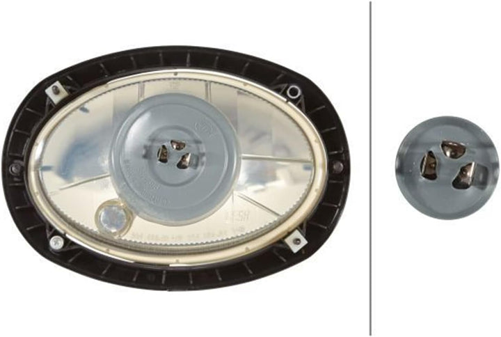 HELLA - Halogen-Hauptscheinwerfer - Oval 120 - 12V - Einbau - Stecker: Male - links/rechts - 1LB 996