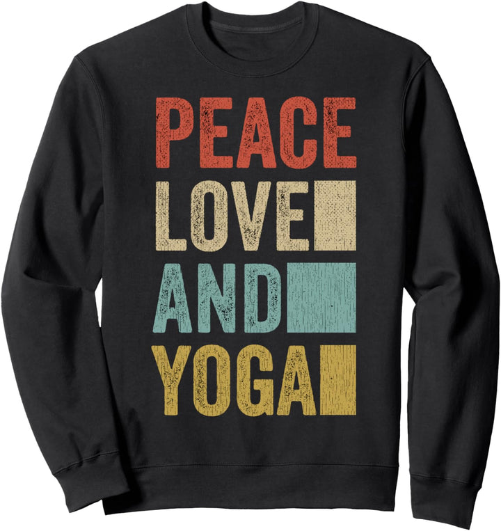 Retro-Yoga Outfit für Frieden, Liebe und Yoga Sweatshirt