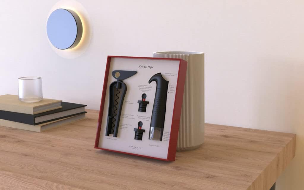 L'ATELIER DU VIN - Chic Set Night - Sommelier-Box, Geschenkbox - Korkenzieher Chic Monsieur Night -