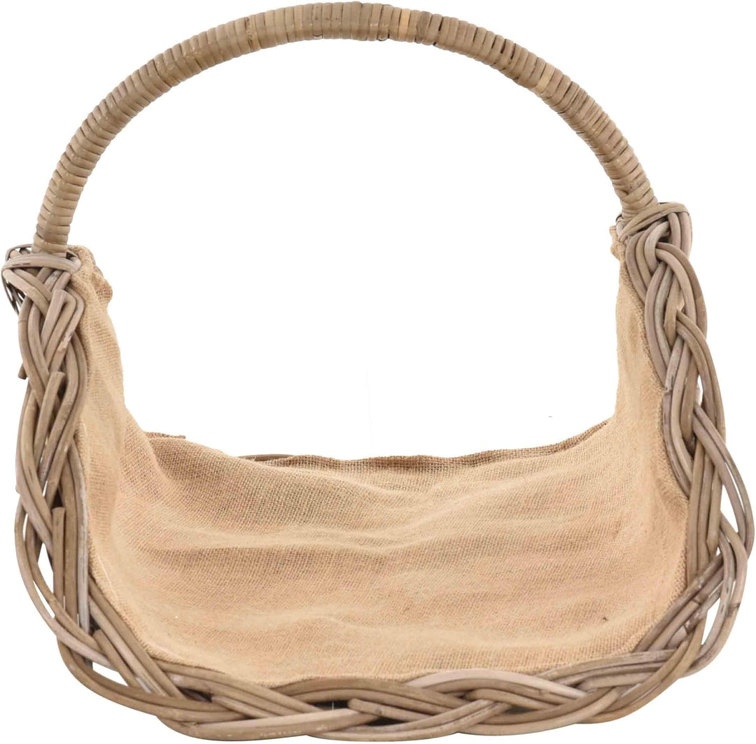 korb.outlet Holzkorb Woody aus Kubu-Rattan Naturrohr (Kubu Grau), Kaminkorb/Kaminholzkorb Natur mit
