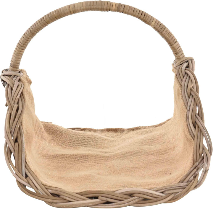 korb.outlet Holzkorb Woody aus Kubu-Rattan Naturrohr (Kubu Grau), Kaminkorb/Kaminholzkorb Natur mit