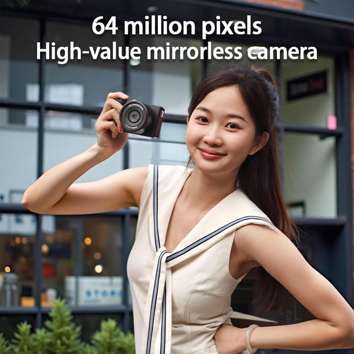 Andoer 64MP Digitalkamera, Vlogging Kamera 16X Optischer Zoom 2,8 Zoll IPS-Bildschirm Kamera, Eingeb