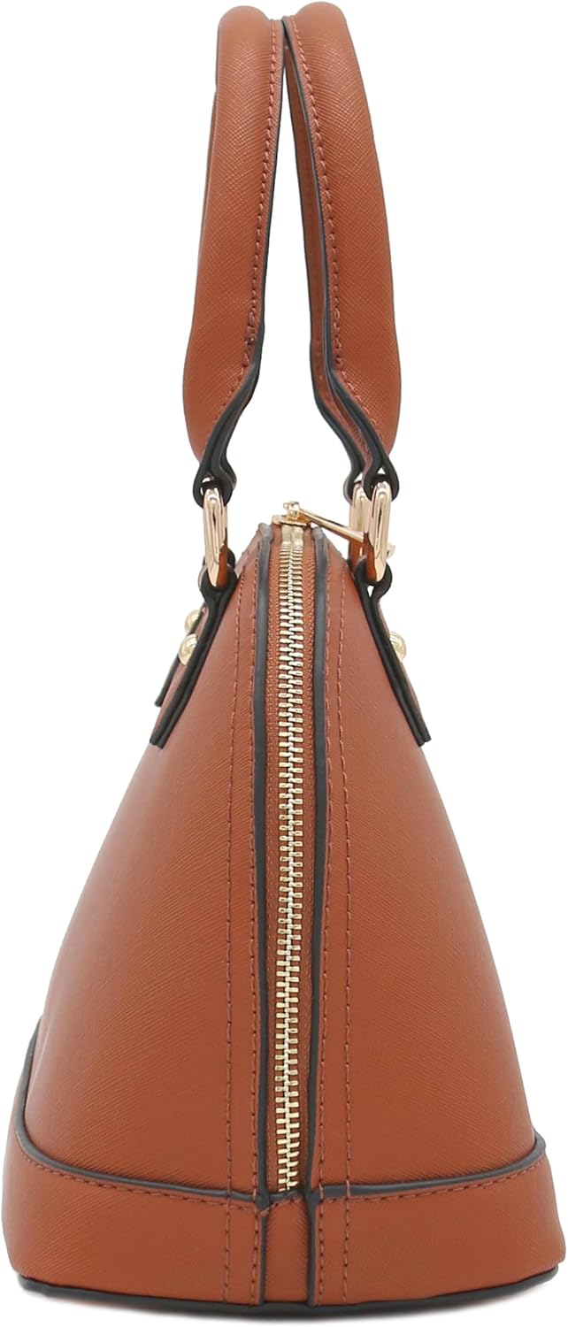 Saffiano Classic Dome Satchel mit Reissverschluss Hautfarben, Hautfarben