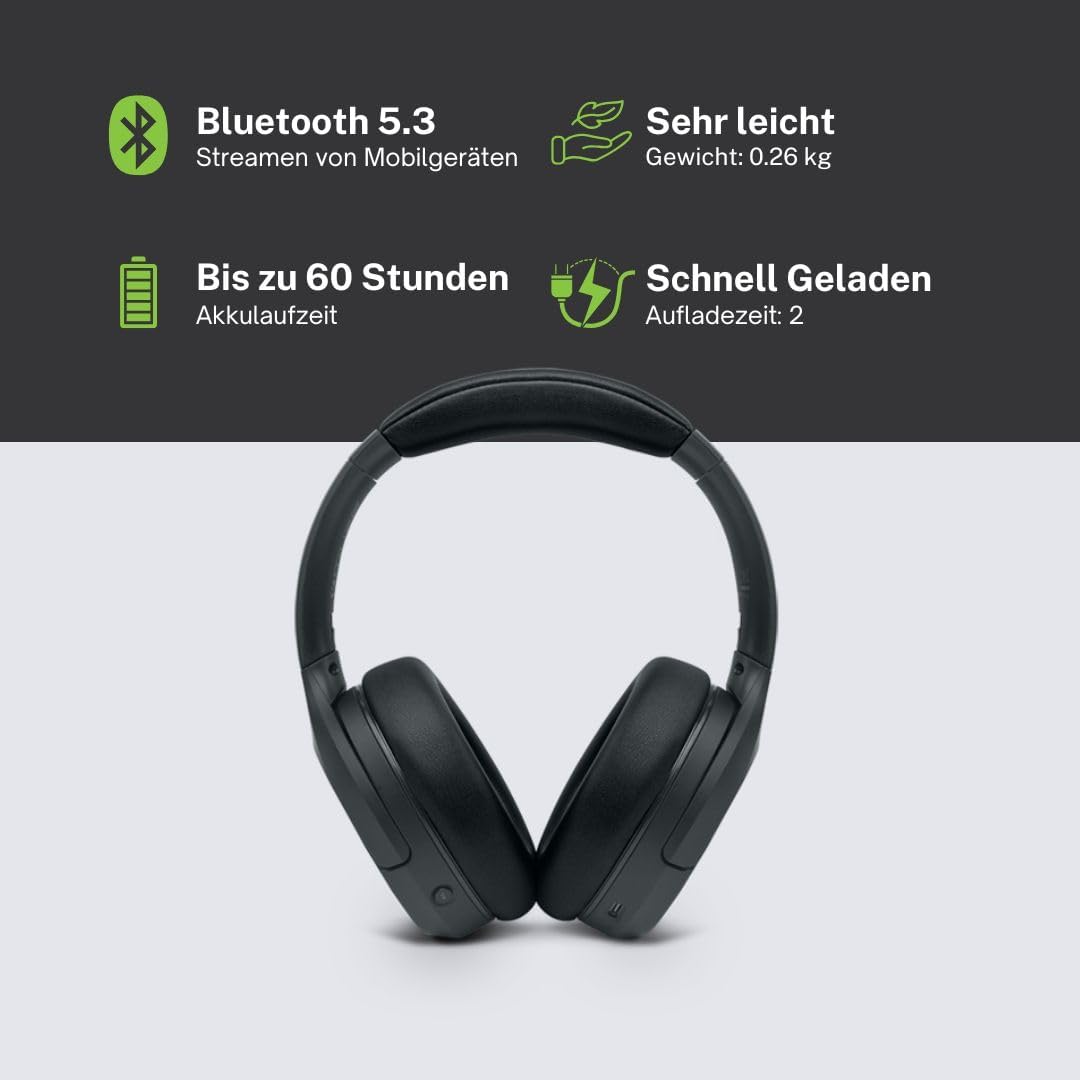 MUSE M-295 ANC Bluetooth-Stereo-Headset mit ANC-Canceller, Over-Ear, doppeltes integriertes Mikrofon
