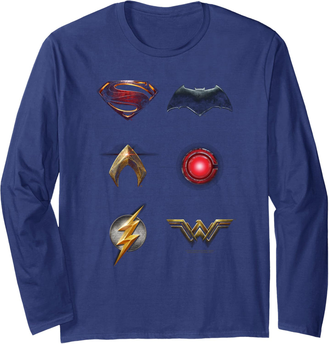 Justice League Movie Logos Langarmshirt