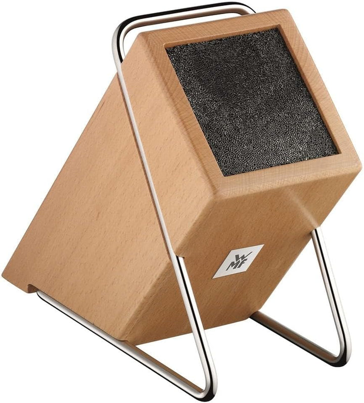 WMF Messerblock ohne Messer aus Buchenholz unbestück leer für 5-6 Messer mit Kunststoff-Bürsteneinsa