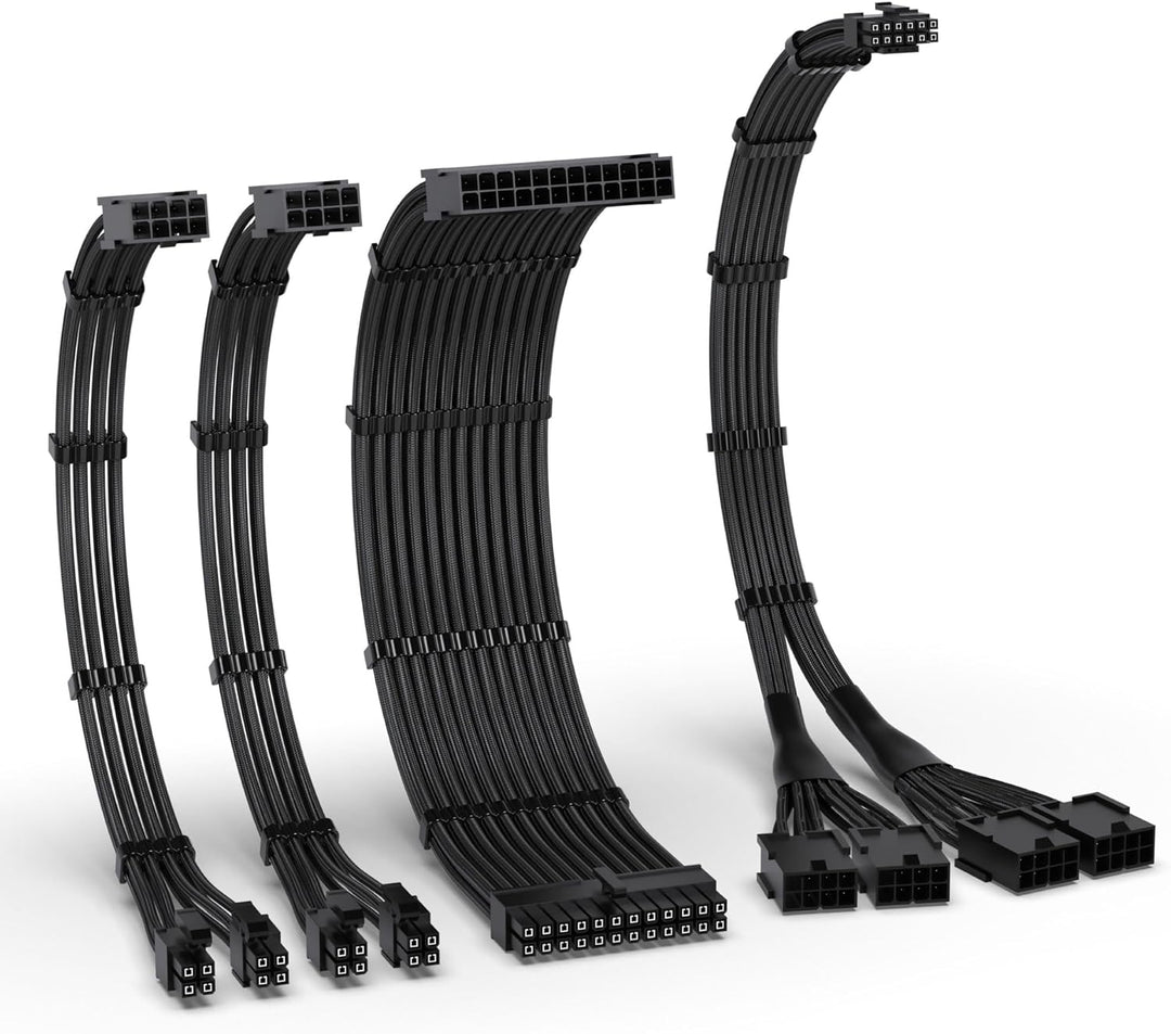 EZDIY-FAB PCIE 5.0 12VHPWR Sleeved Cable Kit, 16AWG Stromversorgungskabel Verlängerung, 24PIN-ATX/(4