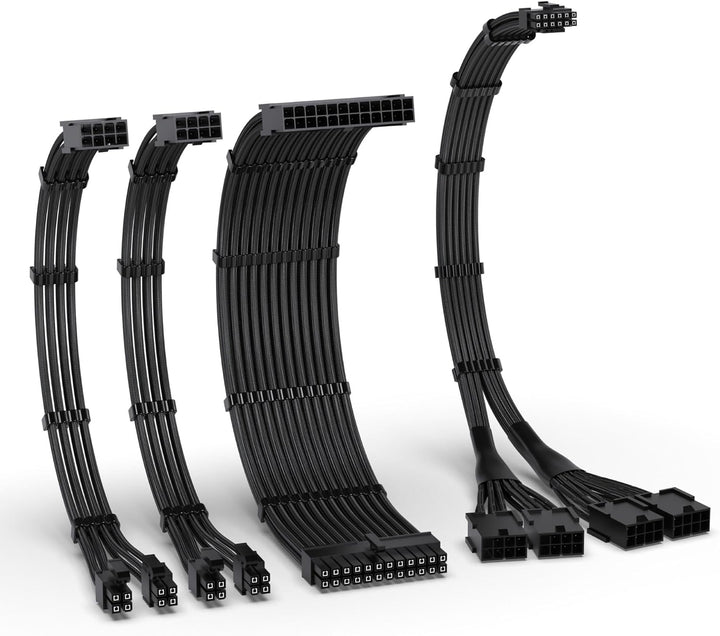 EZDIY-FAB PCIE 5.0 12VHPWR Sleeved Cable Kit, 16AWG Stromversorgungskabel Verlängerung, 24PIN-ATX/(4