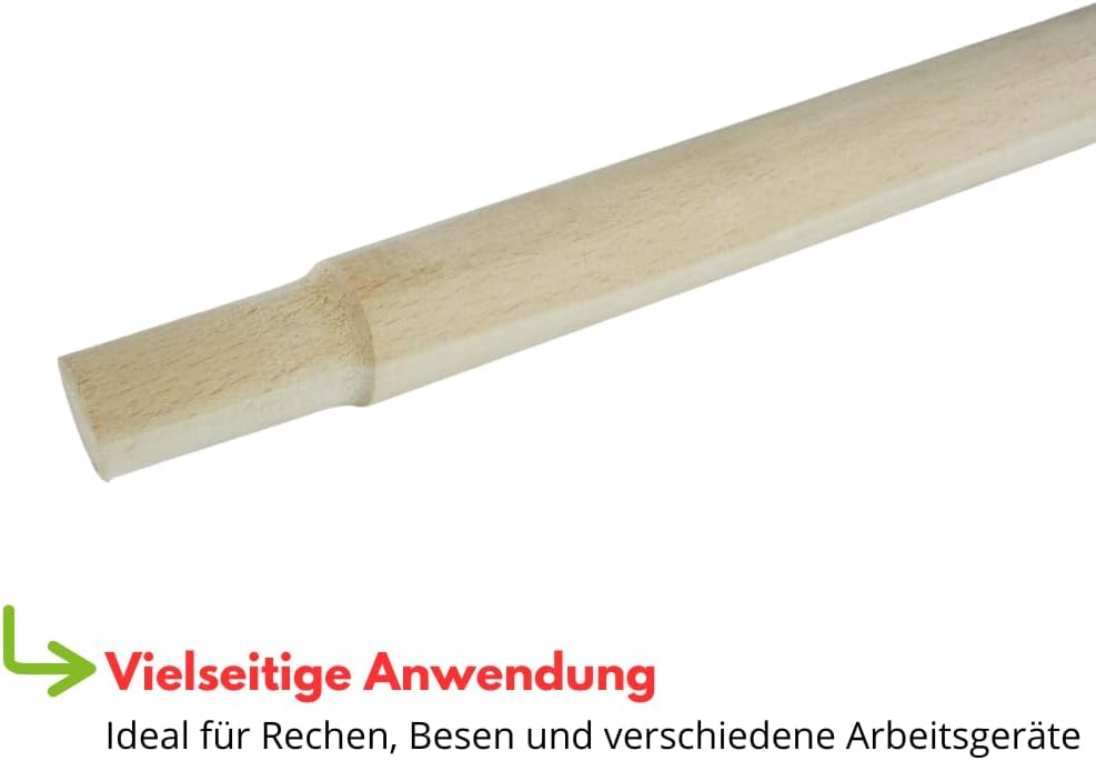 2 STK. Besenstiel Holzstiel Holz 150cm Gerätestiel ohne Gewinde Strassenbesenstiel
