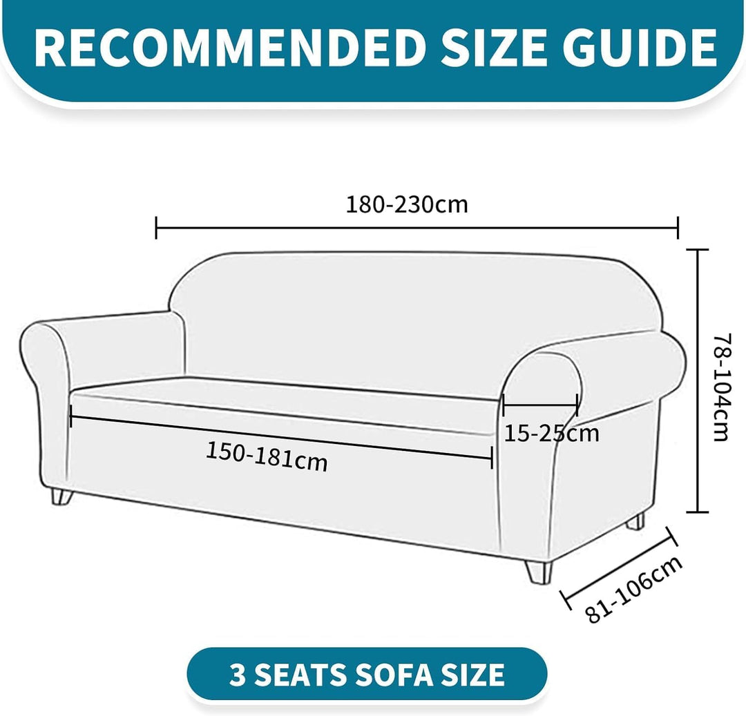 YSTELLAA Stretch Sofa überzug 3 Sitzer, Super Elastisch Sofabezug Mit Armlehnen Waschbarer, kratzfes