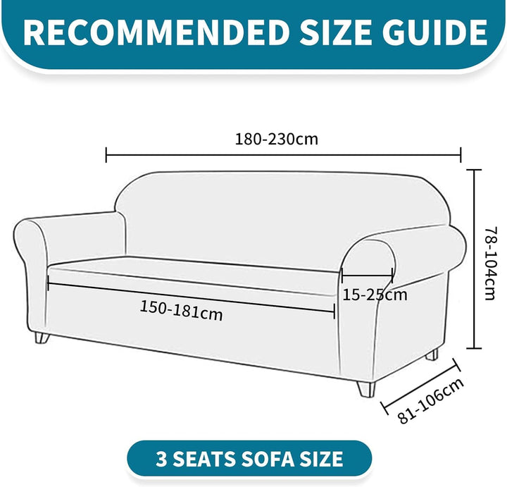 YSTELLAA Stretch Sofa überzug 3 Sitzer, Super Elastisch Sofabezug Mit Armlehnen Waschbarer, kratzfes
