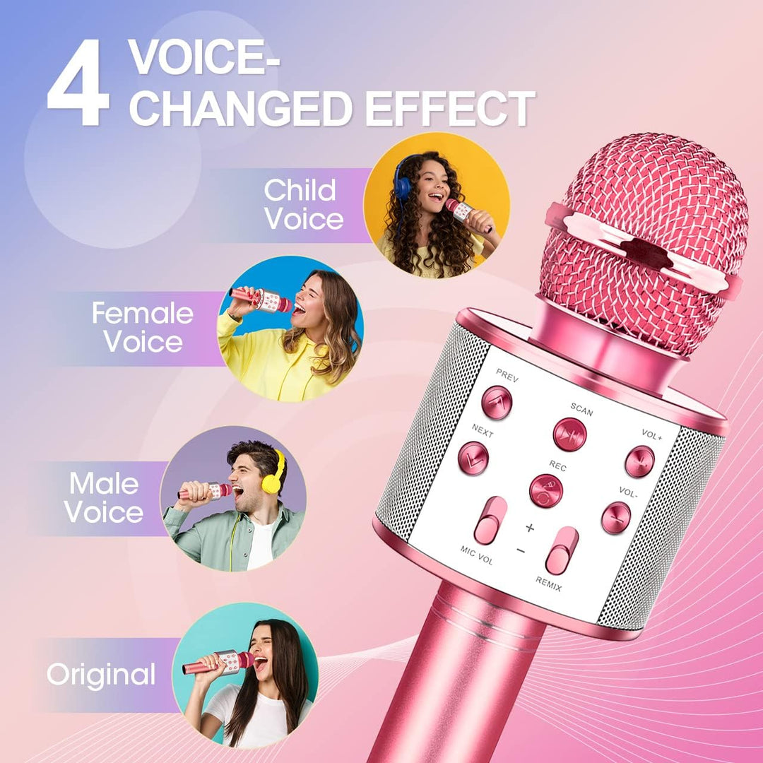 GeschenPark Mikrofon Kinder, Bluetooth Karaoke Mikrofon Geschenk Mädchen 3-12 Jahre Spielzeug Mädche