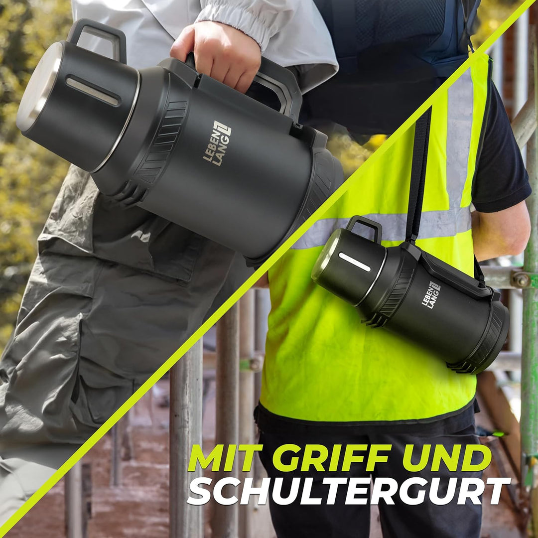 LEBENLANG Thermosflasche 2,5 Liter - 24h Heiss Inkl. Becher, Teesieb, Tragegurt I Trinkflasche Therm