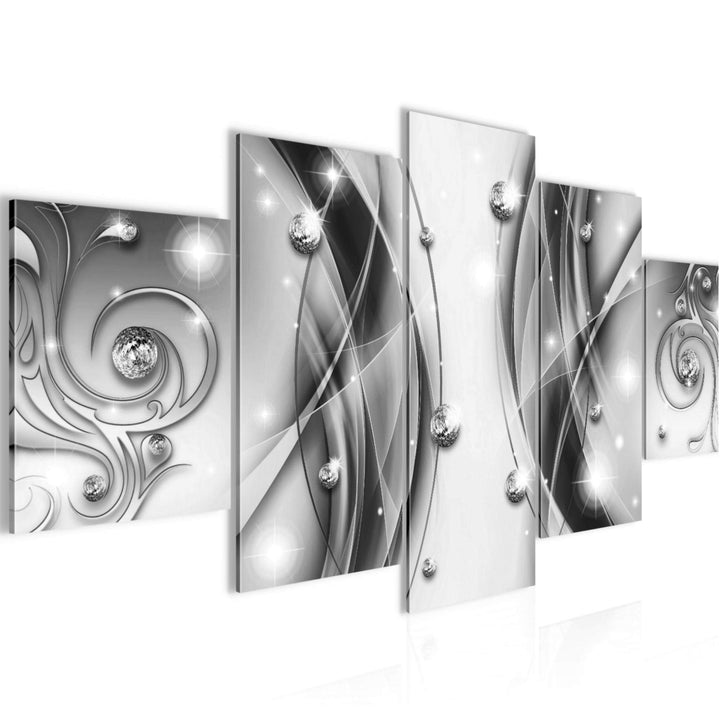 Runa Art Wandbilder Abstrakt 5 Teilig Bild auf Vlies Leinwand Deko Wohnzimmer Schlafzimmer Diamant S