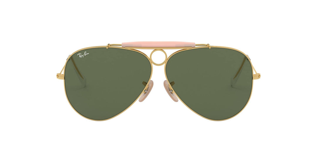 Ray-Ban Unisex Aviator Shooter Sonnenbrille, Gold (Gestell: Gold, Gläser: Grün Klassisch 001), Large