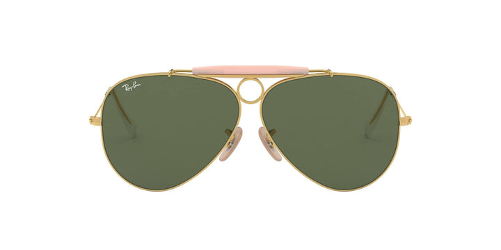 Ray-Ban Unisex Aviator Shooter Sonnenbrille, Gold (Gestell: Gold, Gläser: Grün Klassisch 001), Large