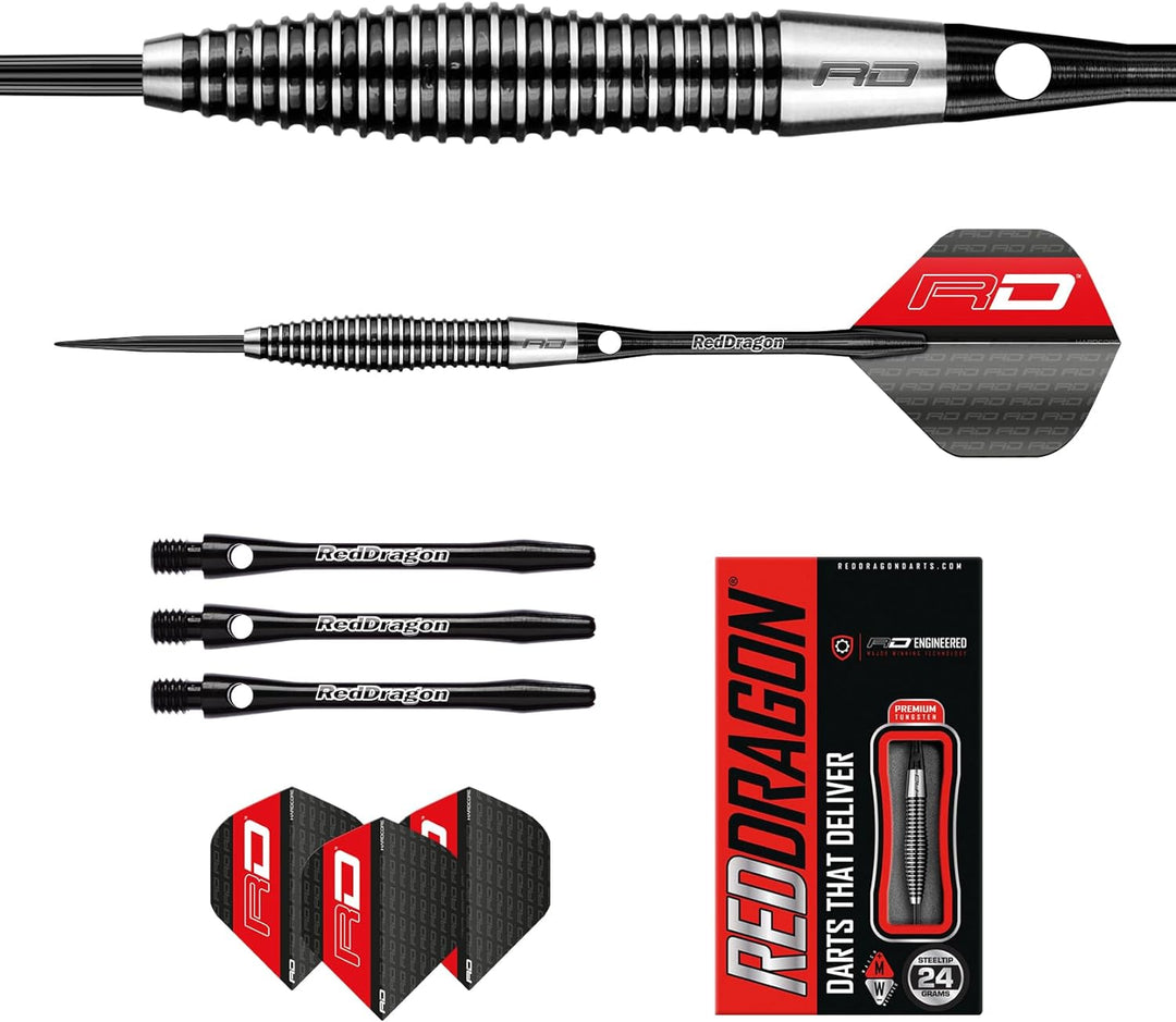 RED DRAGON Lethal Magic 21g, 24g oder 26g Tungsten Darts mit Flights und Schäfte 24.0 Gramm, 24.0 Gr