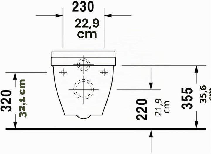 Duravit Starck 3 WC-Suspended Starck 3 230 mm weiss