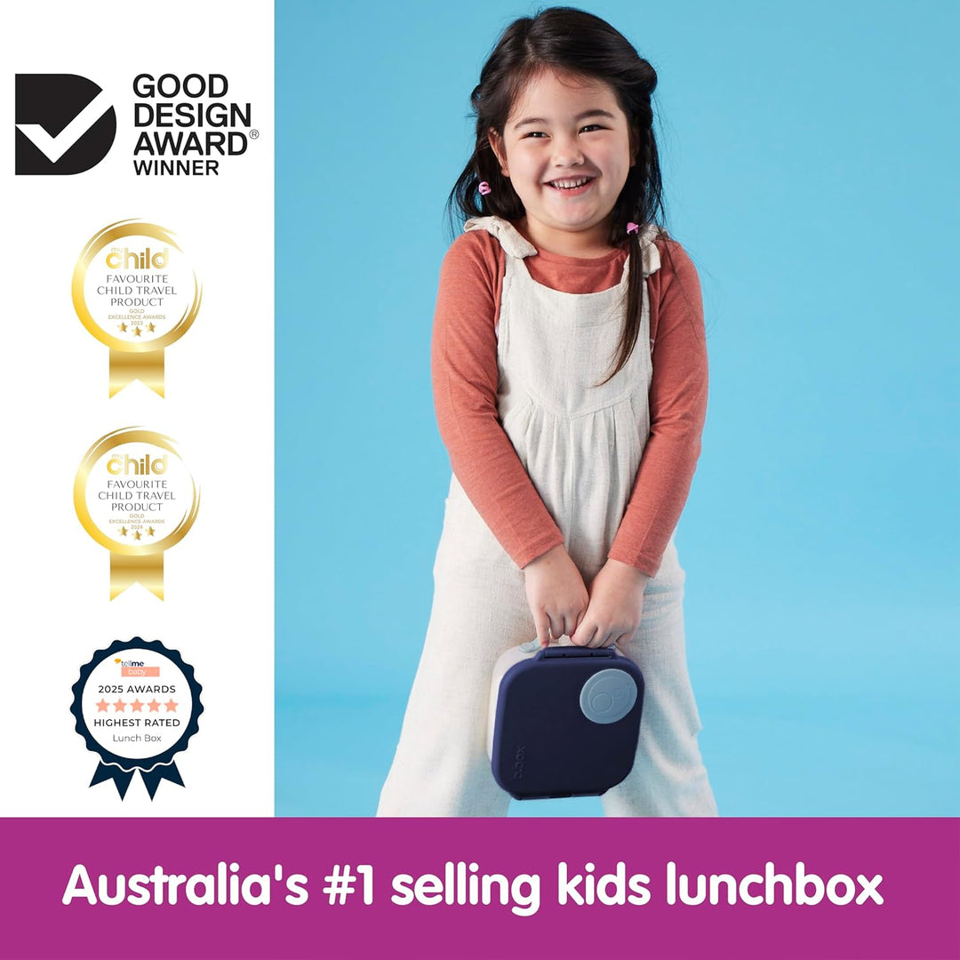 b.box Mini Brotdose | Bento-Box mit 3 Fächern (2 auslaufsicher) | Ideal für Kleinkinder, Kinderlunch