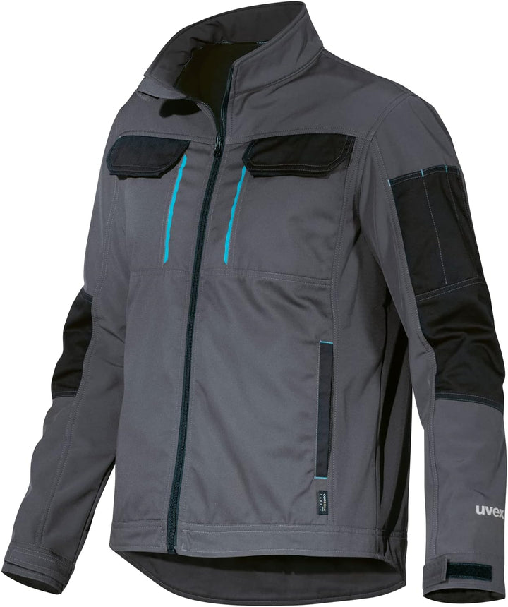 Uvex Tune-up Softshell-Arbeitsjacke für Herren - atmungsaktiv & wasserabweisend S Grau, S Grau