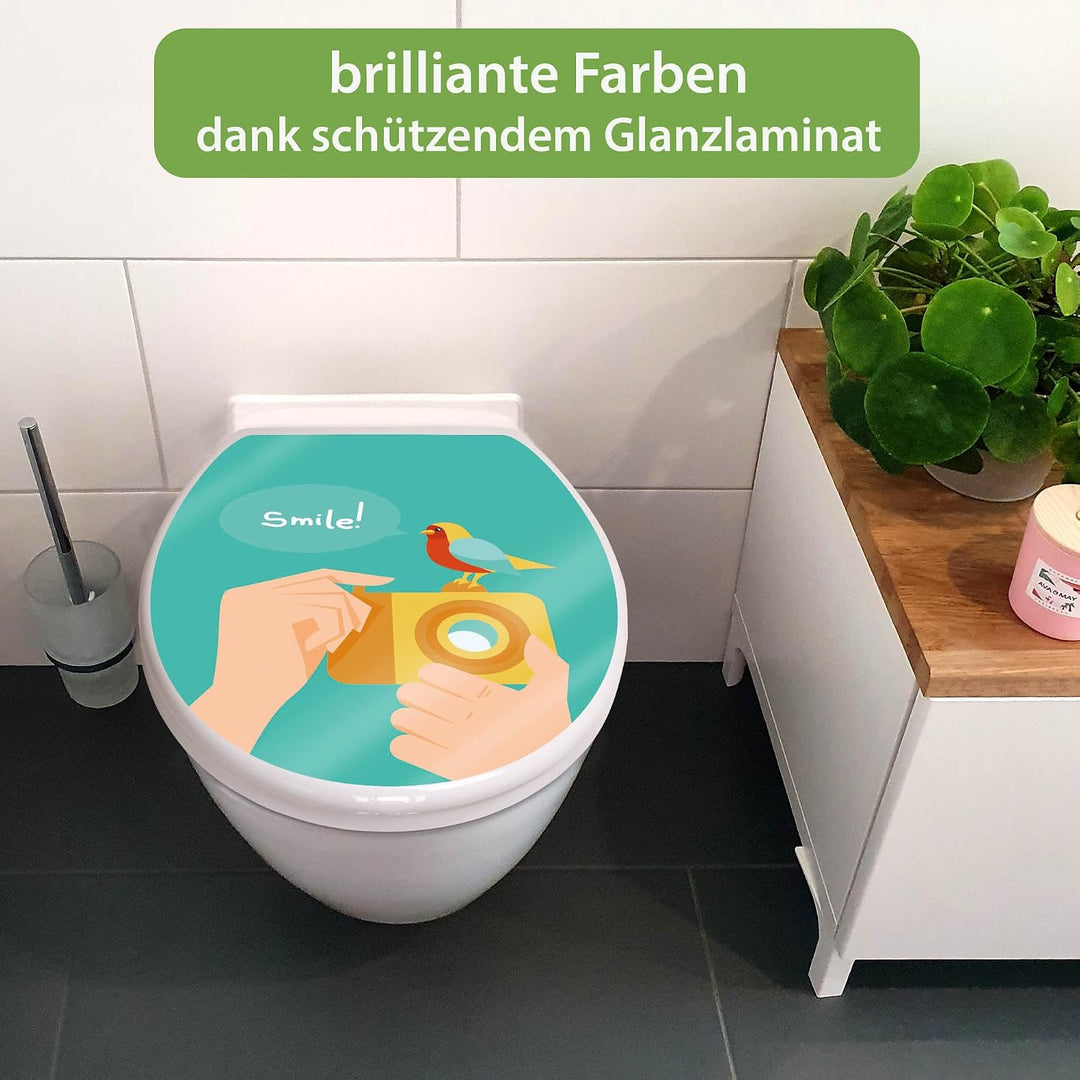 banjado Toilettendeckel mit Absenkautomatik 44,5x37cm - Soft Close Toilettensitz - WC Sitz mit Absen