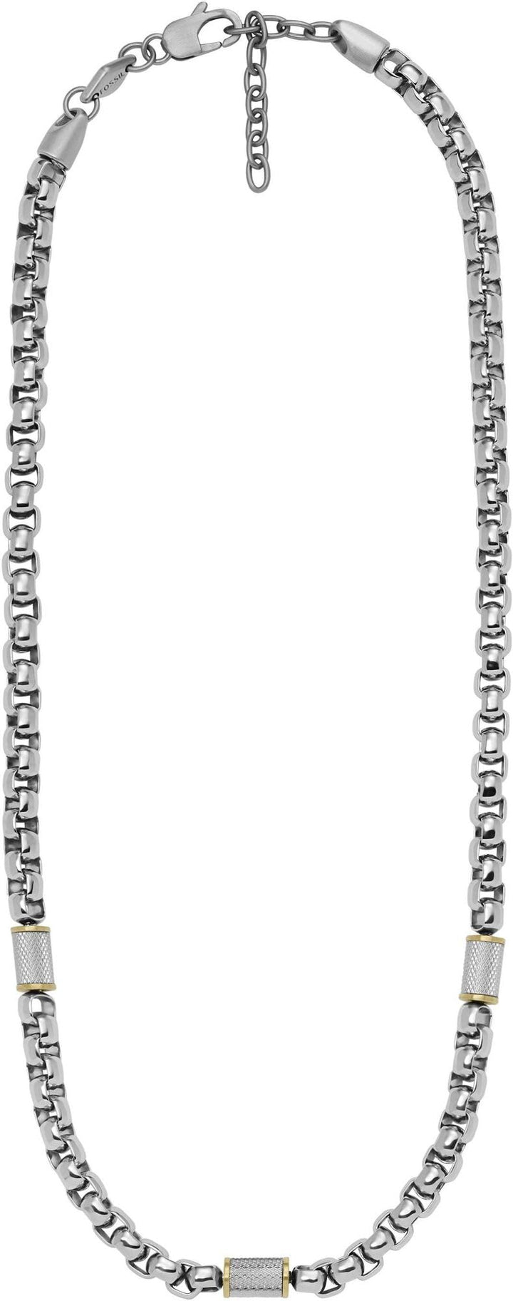 FOSSIL Mens Necklaces, Gold, Silver, Total Length: 45.72 cm mit 5.6 cm