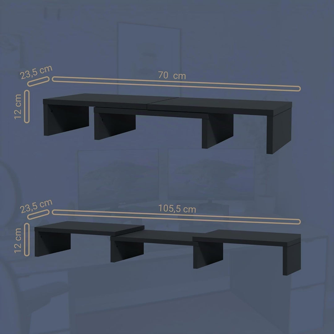 Probus Screen-UP Monitorständer – Ergonomischer Schreibtisch Organizer, Einstellbare Breite 70 bis 1