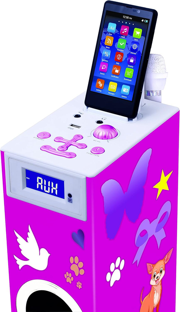 BigBen Sound Tower TW5 Pink inkl. Mikrofon, USB-Anschluss und Fernbedienung