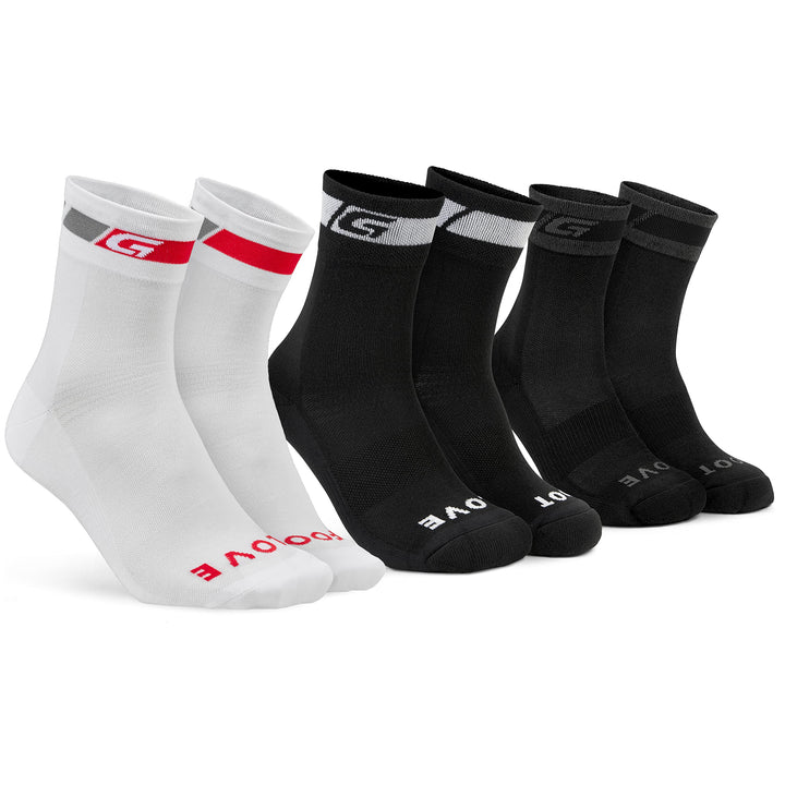 GripGrab 4 Jahreszeiten Multipack Fahrradsocken 3er Vorteilspack Sport Socken Frühling Sommer Herbst