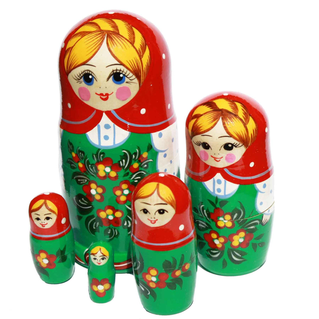Semenovskay Rospis russische Matroschka Puppen Babuschka Matrjoschka Holzpuppen handbemalt Set 5 Pup