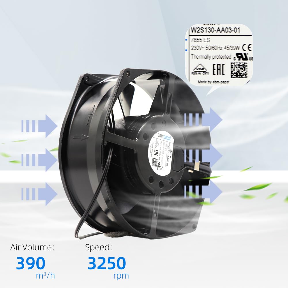 EBM Papst W2S130-AA03-01 Axiallüfter 230 V/AC (Ø x H) 130 mm x 55 mm