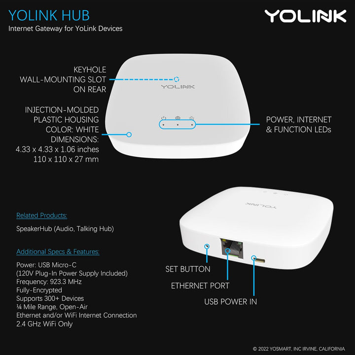 YoLink Hub - Nur zentrale Controller-Geräte, 1/4 Meile der weltweit längste Reichweite Smart Hub LoR