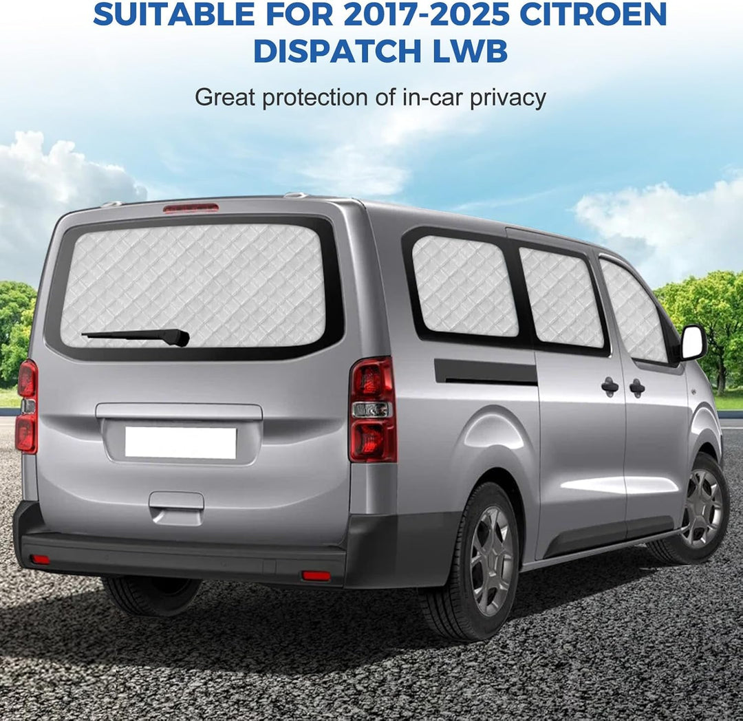 Thermomatte Fahrerhaus Innen Kompatibel mit 2017-2026 Citroen Dispatch, 8PCS LWB Faltbare Sonnenschu