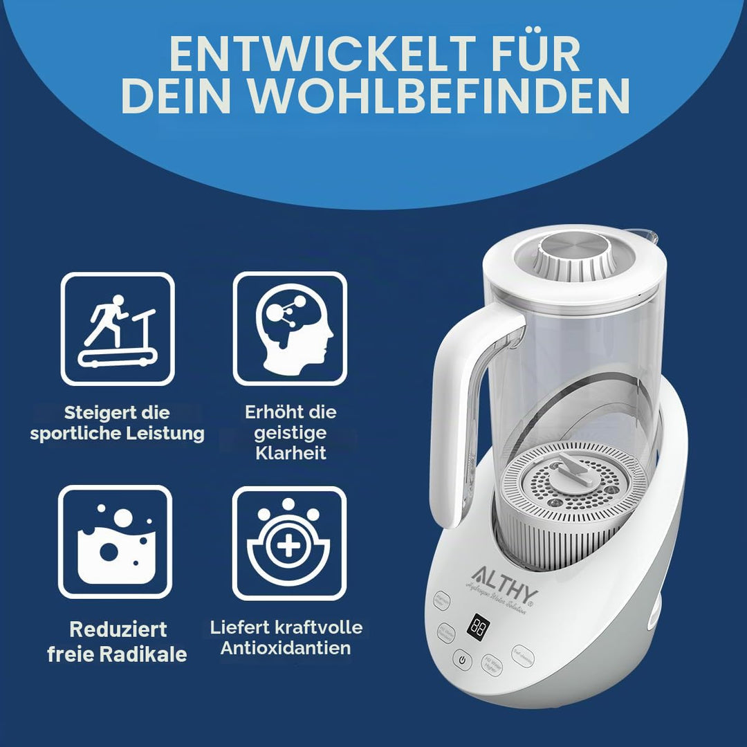 ALTHY Wasserstoff-Wassergenerator-Wassermaschine SPE&PEM Zweikammer-Elektrolysetechnologie 1,6 Liter