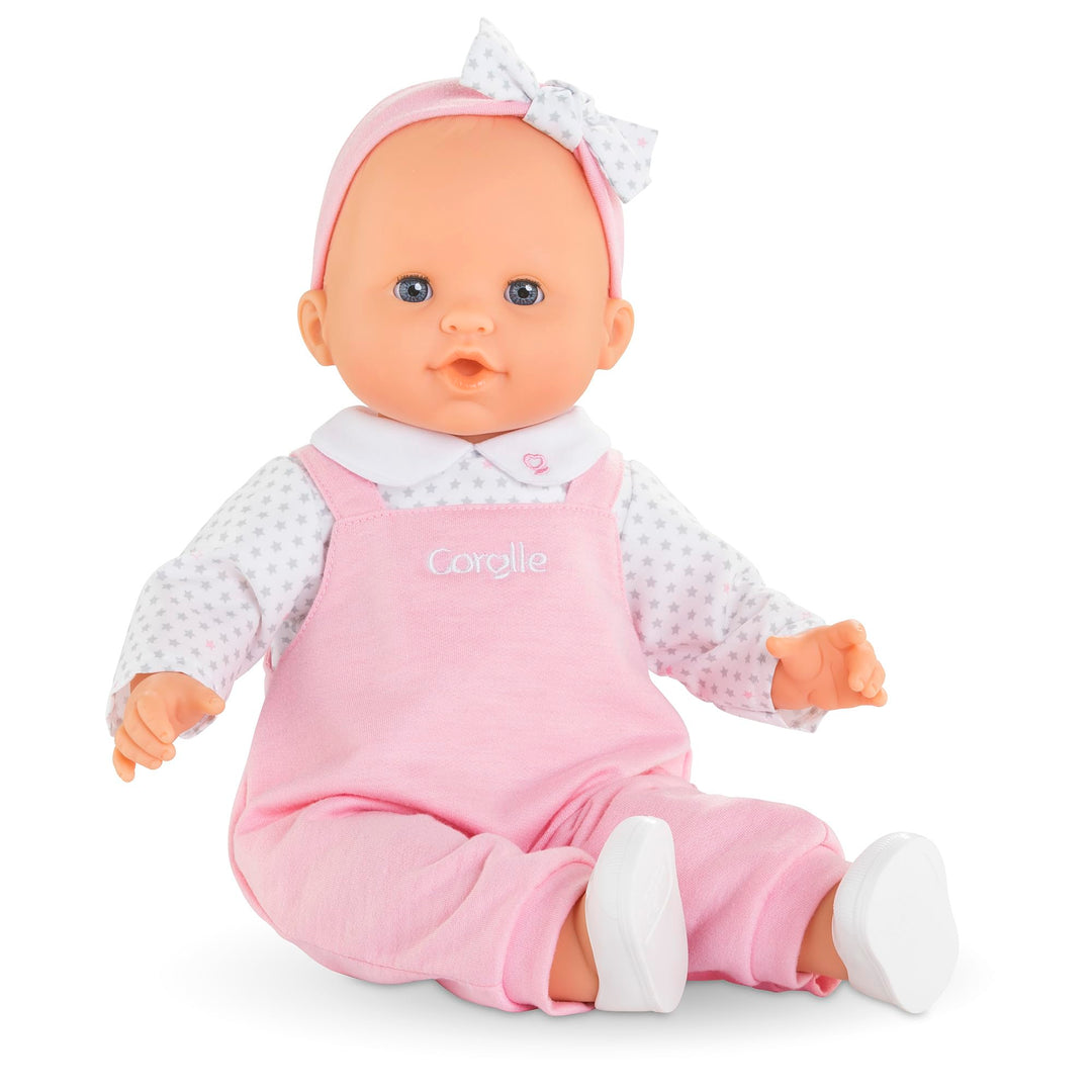 Corolle Mon Grand Poupon Lise, Weichkörperpuppe mit Schlafaugen, kann sitzen und Daumen lutschen, Va